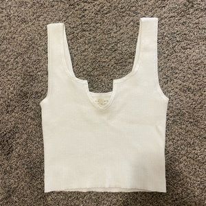 pac sun cream/white cropped tank